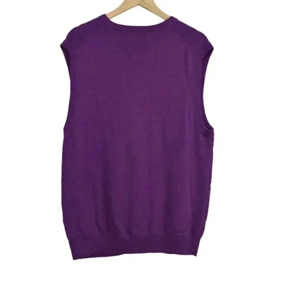 NWT  Chaps Sweater Vest Purple Argyle Knit Golf Preppy Size XL - Picture 4 of 7